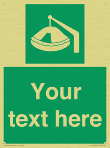 Custom sign Safe condition Davit-launched liferaft